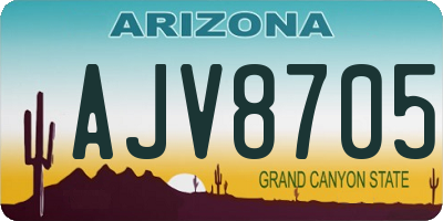 AZ license plate AJV8705