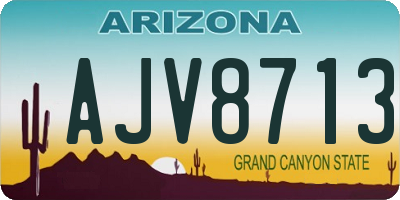AZ license plate AJV8713