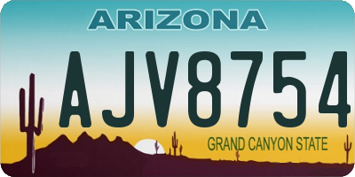 AZ license plate AJV8754