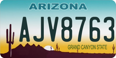 AZ license plate AJV8763