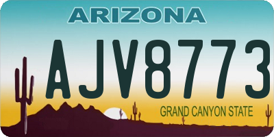 AZ license plate AJV8773