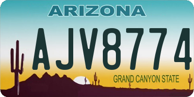 AZ license plate AJV8774