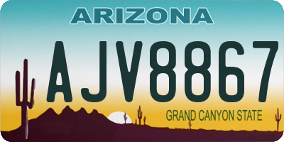 AZ license plate AJV8867
