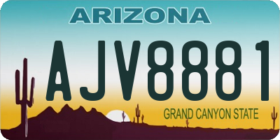 AZ license plate AJV8881