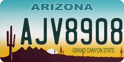 AZ license plate AJV8908