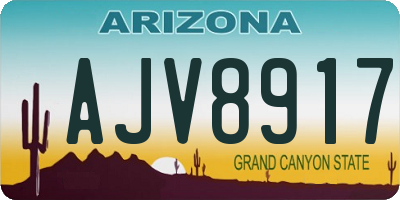 AZ license plate AJV8917