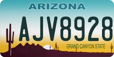 AZ license plate AJV8928