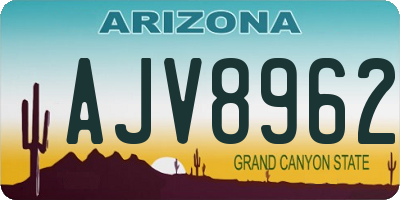 AZ license plate AJV8962