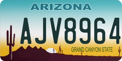 AZ license plate AJV8964