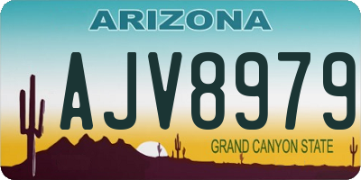 AZ license plate AJV8979
