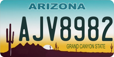AZ license plate AJV8982