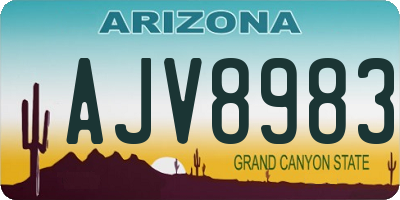 AZ license plate AJV8983