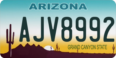 AZ license plate AJV8992