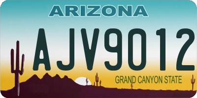 AZ license plate AJV9012