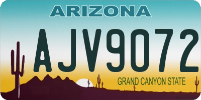 AZ license plate AJV9072
