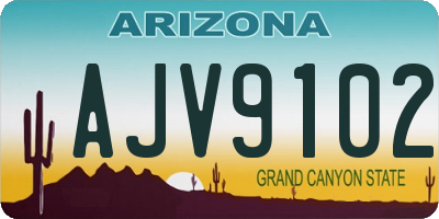 AZ license plate AJV9102