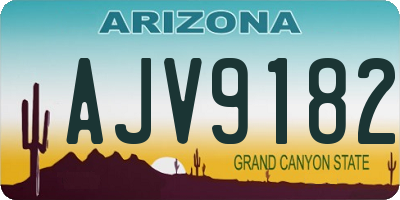 AZ license plate AJV9182