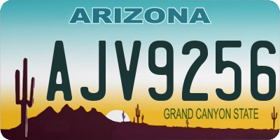 AZ license plate AJV9256