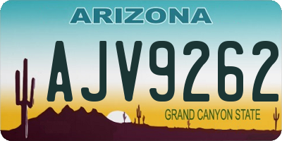 AZ license plate AJV9262