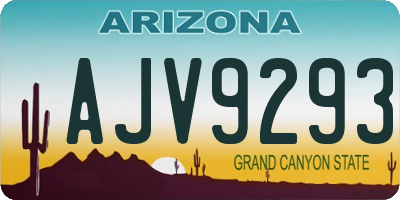 AZ license plate AJV9293