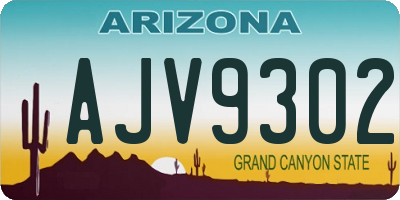 AZ license plate AJV9302
