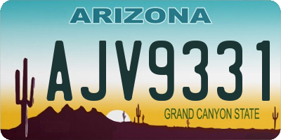 AZ license plate AJV9331