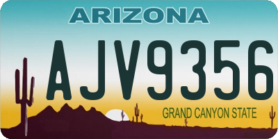 AZ license plate AJV9356