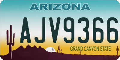 AZ license plate AJV9366