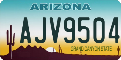 AZ license plate AJV9504