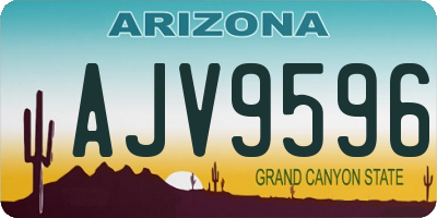 AZ license plate AJV9596