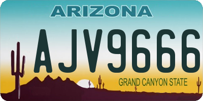 AZ license plate AJV9666