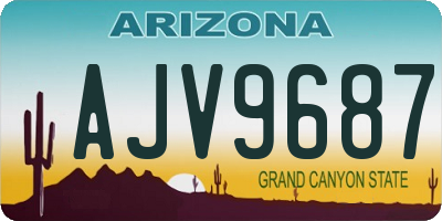 AZ license plate AJV9687