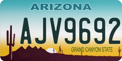 AZ license plate AJV9692