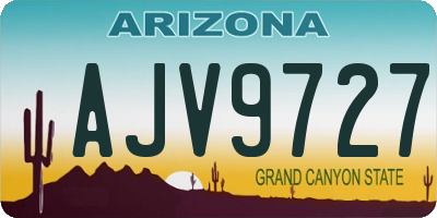 AZ license plate AJV9727