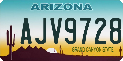 AZ license plate AJV9728