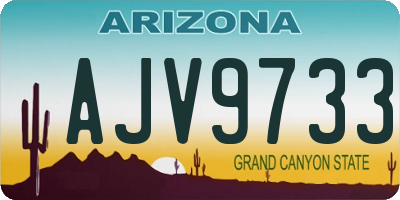AZ license plate AJV9733