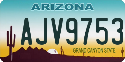 AZ license plate AJV9753