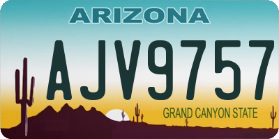 AZ license plate AJV9757