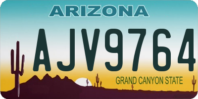 AZ license plate AJV9764