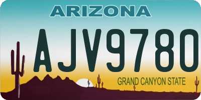 AZ license plate AJV9780