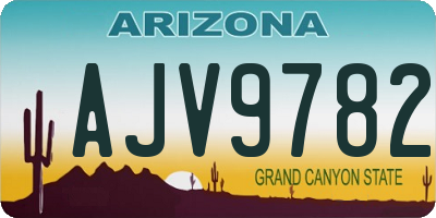 AZ license plate AJV9782