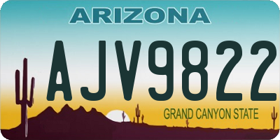 AZ license plate AJV9822