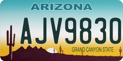 AZ license plate AJV9830