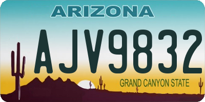 AZ license plate AJV9832
