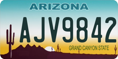 AZ license plate AJV9842