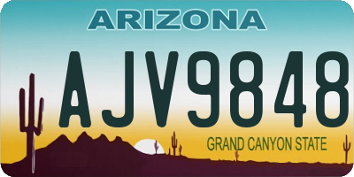 AZ license plate AJV9848