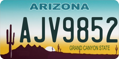 AZ license plate AJV9852