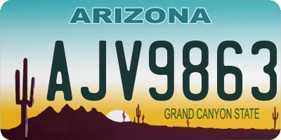 AZ license plate AJV9863