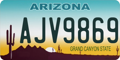 AZ license plate AJV9869