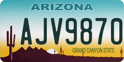 AZ license plate AJV9870